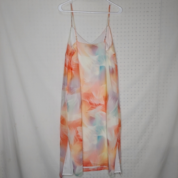 Cynthia Steffe Dress Slip 6 Midi V-Neck Watercolor Floral Lined Shift Strappy - Picture 3 of 7